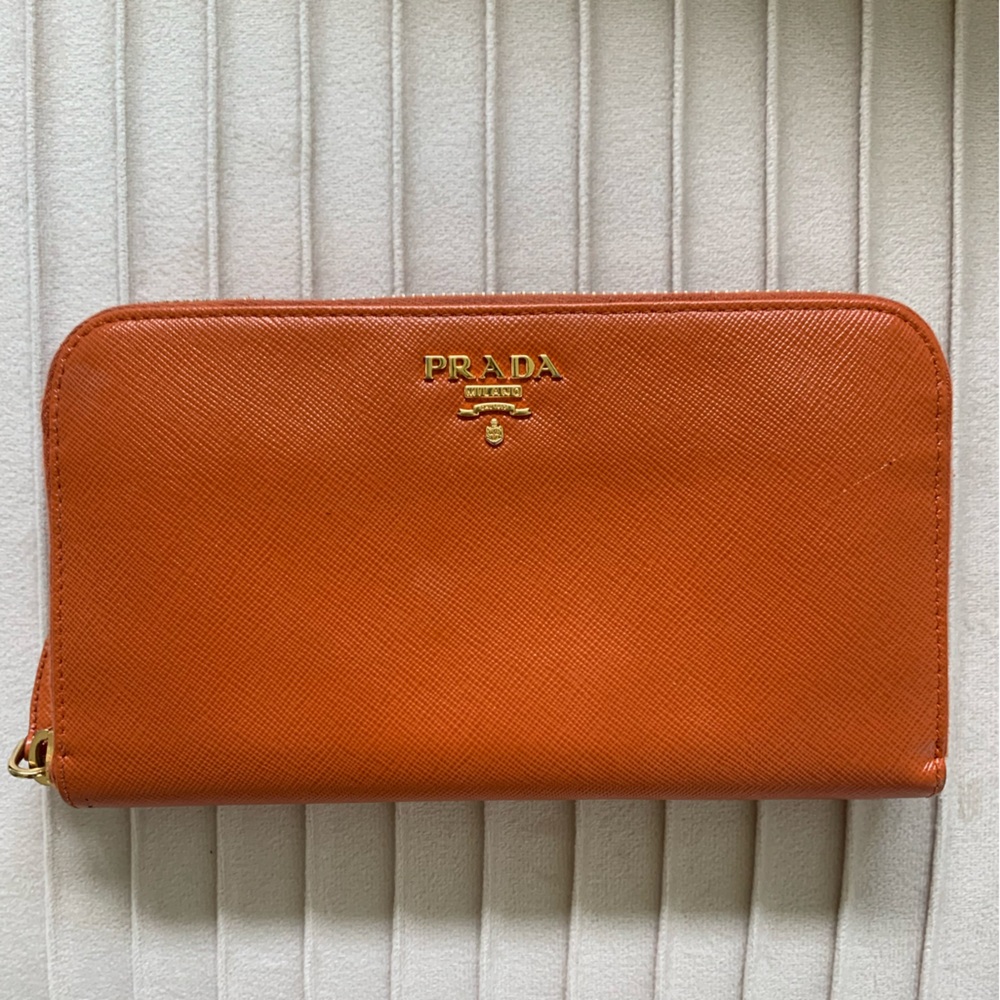 Prada Saffiano Leather Wallet | Papaya - Picture 4 of 15